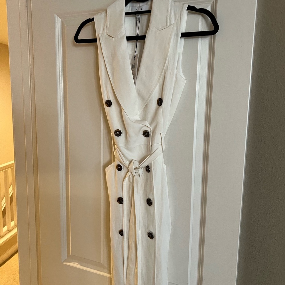 New Reiss Linen button front dress